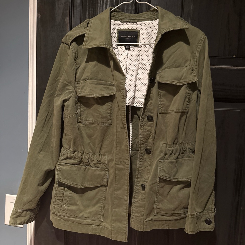Olive Green Utility Military Jacket